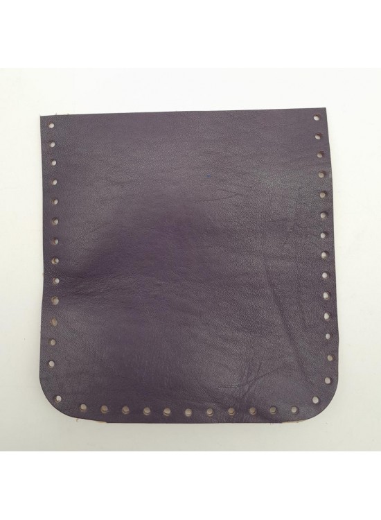 Çanta Aksesuar Mor Gerçek Deri 12x12 cm Cep