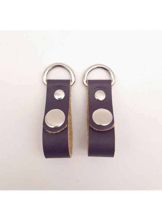 Çanta Aksesuar Mor Gerçek Deri Çıtçıtlı Sapucu Böce Gümüş Metalli