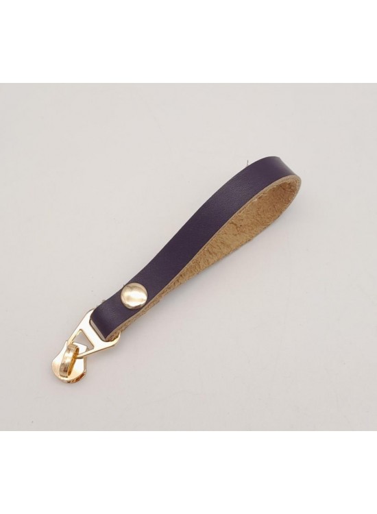 Çanta Aksesuar Mor Gerçek Derili Light Gold Döngülü Fermuar Başı
