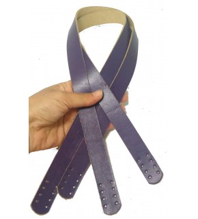 Çanta Aksesuar Mor Renk Gerçek Deri 70X2.3 Cm Çift Sap