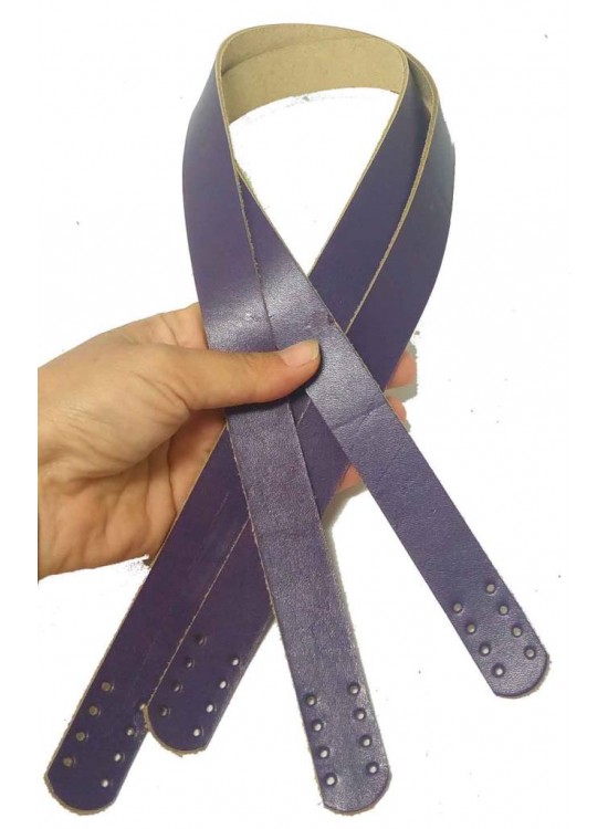 Çanta Aksesuar Mor Renk Gerçek Deri 70X2.3 Cm Çift Sap Çanta Aksesuar Mor Renk Gerçek Deri 70X2.3 Cm Çift Sap