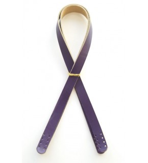Çanta Aksesuar Mor Renk Gerçek Deri 70X2 Cm Çift Sap