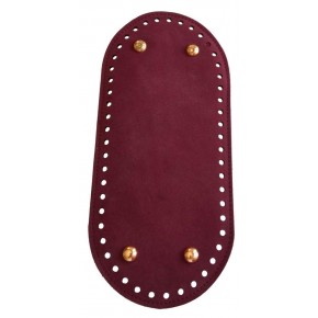 Çanta Aksesuar Nubuk Deri, Bordo Renk Oval Taban 25X12 Cm Light Gold Metalli