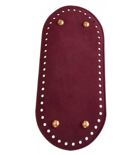 Çanta Aksesuar Nubuk Deri, Bordo Renk Oval Taban 25X12 Cm Light Gold Metalli
