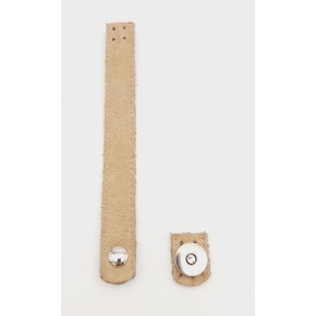 Çanta Aksesuar Nubuk Süet Suni Deri Bej Gümüş Metalli 18x2 Cm Kapak