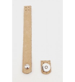 Çanta Aksesuar Nubuk Süet Suni Deri Bej Gümüş Metalli 18x2 Cm Kapak