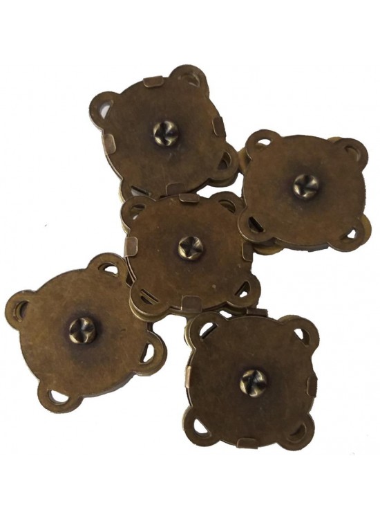 Çanta Aksesuar Örgü Çantaya Dikmeli Mıknatıs Antik Renk 5Li Paket