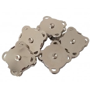 Çanta Aksesuar Örgü Çantaya Dikmeli Mıknatıs Gümüş Renk 10 Lu Paket