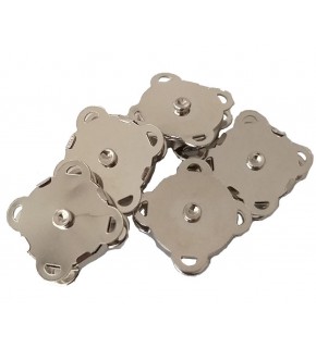 Çanta Aksesuar Örgü Çantaya Dikmeli Mıknatıs Gümüş Renk 5Li Paket