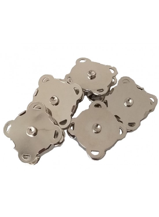 Çanta Aksesuar Örgü Çantaya Dikmeli Mıknatıs Gümüş Renk 5Li Paket Çanta Aksesuar Örgü Çantaya Dikmeli Mıknatıs Gümüş Renk 5Li Paket