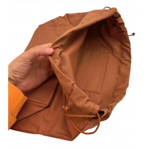 Çanta Aksesuar Örgü Çantaya Hazır Astar Tabanlı Büzgülü 22x12 cm Açık Kahve Renk