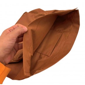 Çanta Aksesuar Örgü Çantaya Hazır Astar Tabanlı Büzgülü 22x12 cm Açık Kahve Renk