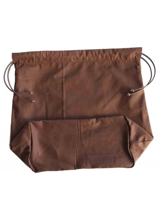 Çanta Aksesuar Örgü Çantaya Hazır Astar Tabanlı Büzgülü 22X12Cm Koyu Kahve