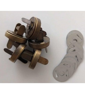 Çanta Aksesuar Örgü Çantaya Mıknatıslı Çıtçıt Antik Renk 5Li Paket