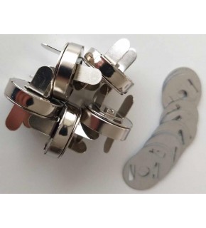 Çanta Aksesuar Örgü Çantaya Mıknatıslı Çıtçıt Gümüş Renk 5Li Paket