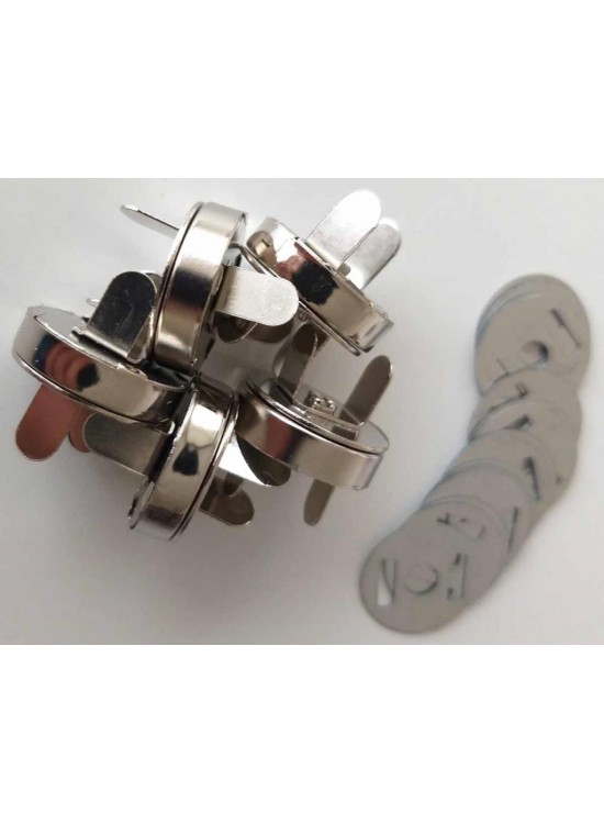 Çanta Aksesuar Örgü Çantaya Mıknatıslı Çıtçıt Gümüş Renk 5Li Paket