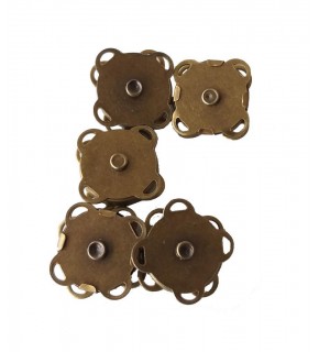 Çanta Aksesuar Örgü Çantaya Mini Dikmeli Mıknatıs Antik Renk 5Li Paket