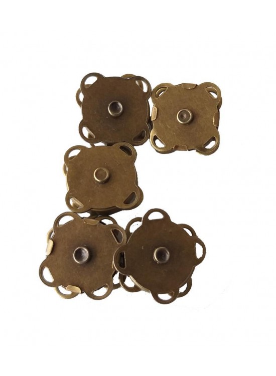 Çanta Aksesuar Örgü Çantaya Mini Dikmeli Mıknatıs Antik Renk 5Li Paket