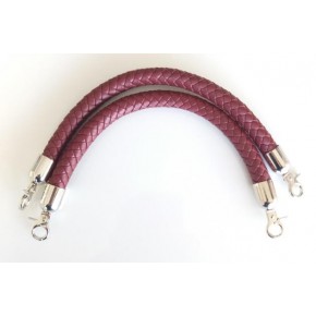 Çanta Aksesuar Örme Çanta Sapı Kısa Gümüş Metalli Bordo