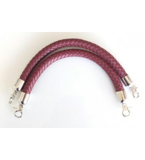 Çanta Aksesuar Örme Çanta Sapı Kısa Gümüş Metalli Bordo