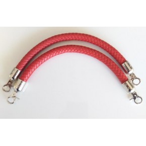 Çanta Aksesuar Örme Çanta Sapı Kısa Gümüş Metalli Kırmızı