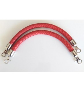 Çanta Aksesuar Örme Çanta Sapı Kısa Gümüş Metalli Kırmızı