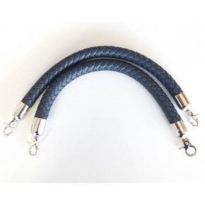 Çanta Aksesuar Örme Çanta Sapı Kısa Gümüş Metalli Lacivert