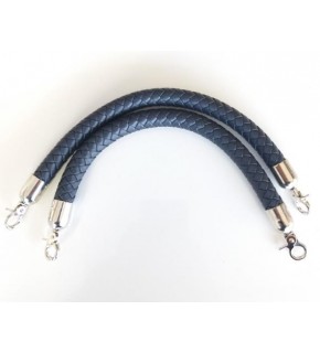 Çanta Aksesuar Örme Çanta Sapı Kısa Gümüş Metalli Lacivert