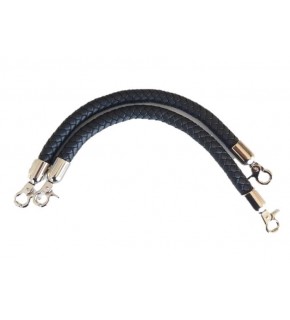 Çanta Aksesuar Örme Çanta Sapı Kısa Gümüş Metalli Siyah