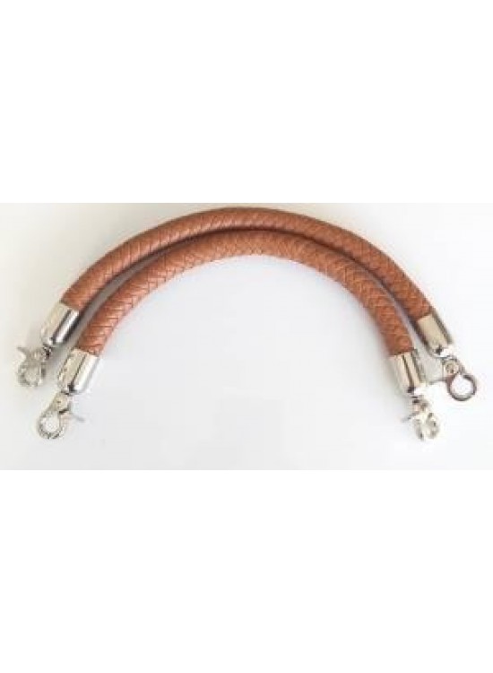 Çanta Aksesuar Örme Çanta Sapı Kısa Gümüş Metalli Taba