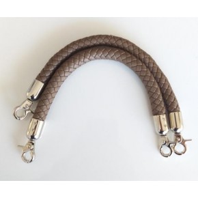 Çanta Aksesuar Örme Çanta Sapı Kısa Gümüş Metalli Vizon