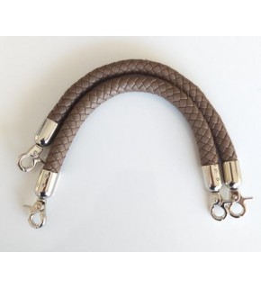 Çanta Aksesuar Örme Çanta Sapı Kısa Gümüş Metalli Vizon