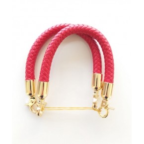 Çanta Aksesuar Örme Çanta Sapı Kısa, Kırmızı Renk