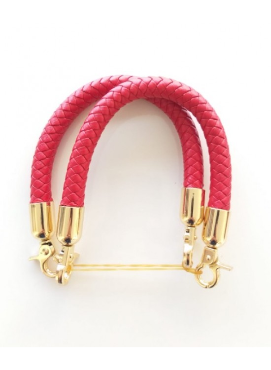 Çanta Aksesuar Örme Çanta Sapı Kısa, Kırmızı Renk Çanta Aksesuar Örme Çanta Sapı Kısa, Kırmızı Renk
