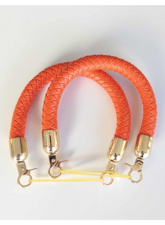 Çanta Aksesuar Örme Çanta Sapı Kısa Turuncu Renk Light Gold Metal Çanta Aksesuar Örme Çanta Sapı Kısa Turuncu Renk Light Gold Metal