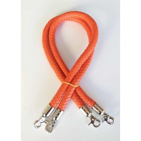 Çanta Aksesuar Örme Çanta Sapı Uzun Turuncu Renk Gümüş Metal