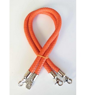 Çanta Aksesuar Örme Çanta Sapı Uzun Turuncu Renk Gümüş Metal