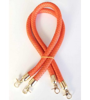 Çanta Aksesuar Örme Çanta Sapı Uzun Turuncu Renk Light Gold Metal