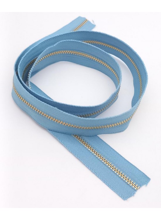 Çanta Aksesuar Ortası Gold Fermuar 100 Cm Açık Mavi Renk