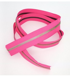 Çanta Aksesuar Ortası Gold Fermuar 100 Cm Fuşya Renk