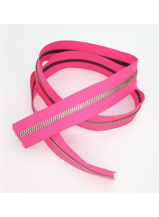 Çanta Aksesuar Ortası Gold Fermuar 100 Cm Fuşya Renk