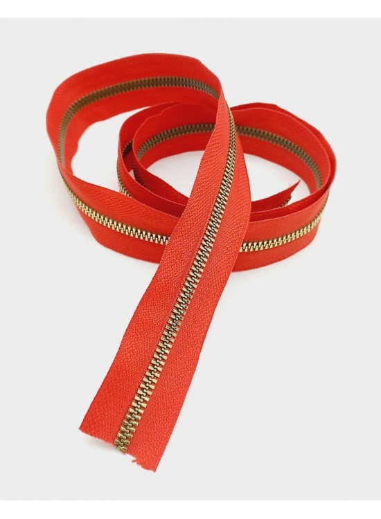Çanta Aksesuar Ortası Gold Fermuar 100 Cm Kırmızı Renk