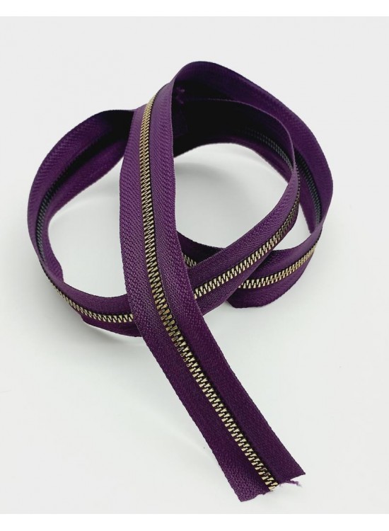 Çanta Aksesuar Ortası Gold Fermuar 100 Cm Mor Renk