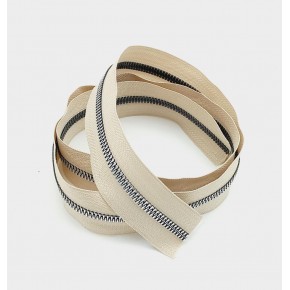 Çanta Aksesuar Ortası Gümüş Fermuar 100 Cm Bej Renk