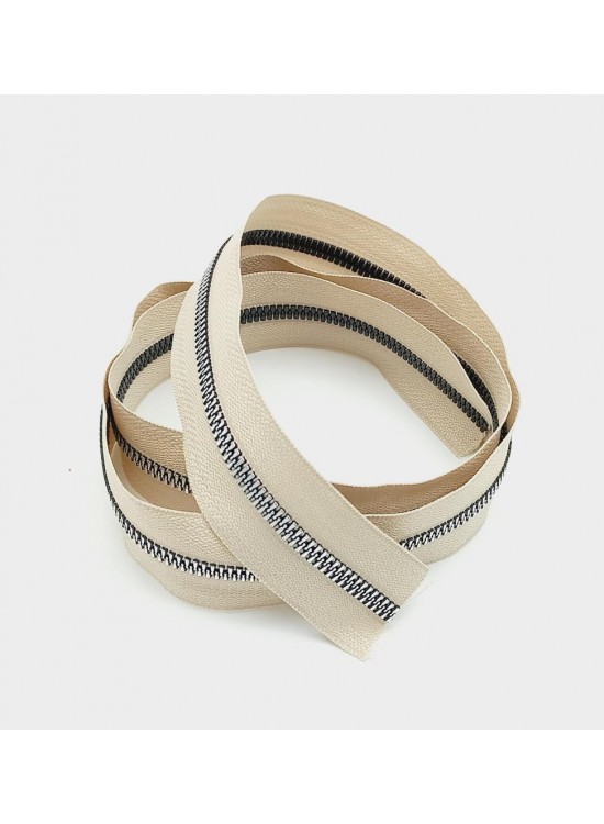 Çanta Aksesuar Ortası Gümüş Fermuar 100 Cm Bej Renk