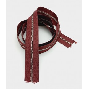 Çanta Aksesuar Ortası Gümüş Fermuar 100 Cm Bordo Renk