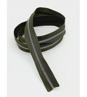 Çanta Aksesuar Ortası Gümüş Fermuar 100 Cm Haki Yeşil Renk