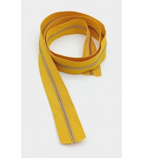 Çanta Aksesuar Ortası Gümüş Fermuar 100 Cm Hardal Renk