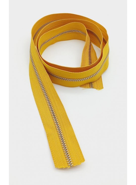 Çanta Aksesuar Ortası Gümüş Fermuar 100 Cm Hardal Renk