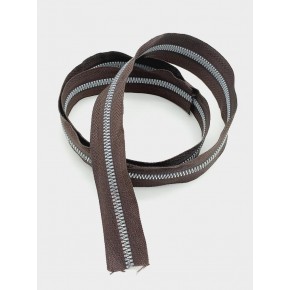 Çanta Aksesuar Ortası Gümüş Fermuar 100 Cm Kahverengi